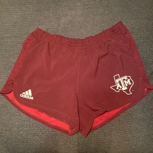 Adidas Pacer Shorts Maroon Texas A&M Issued to Athletes